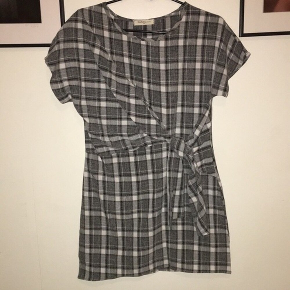 Newbury Kustom USA L (?) No tag Gingham Dress Tied Waist See Measurements